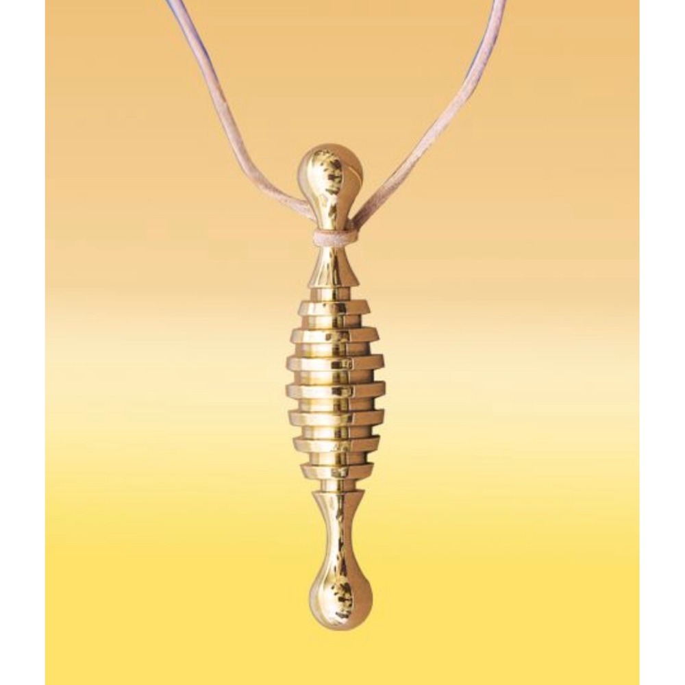 Life Source BEAMER Pendant Necklace Gold Plated Brass Sacred Geometry NWB